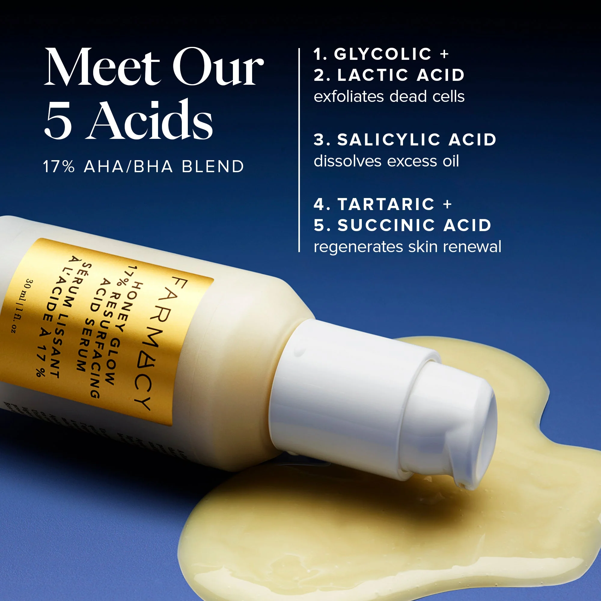 Honey Glow 17% AHA + BHA Resurfacing Acid Serum - Image 6